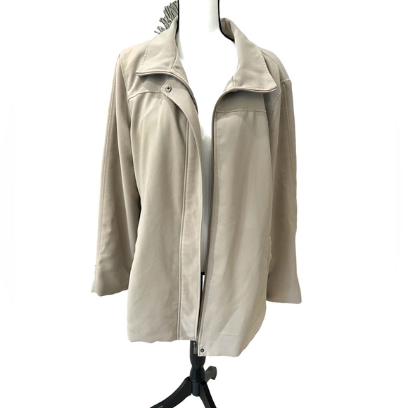 J. Percy Coat Women's XL All Weather Stone Khaki Fully Lined Jacket - Picture 3 of 12